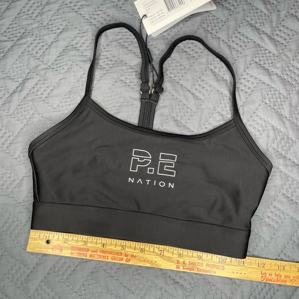 P.E Nation Black Racerback Sports Bra